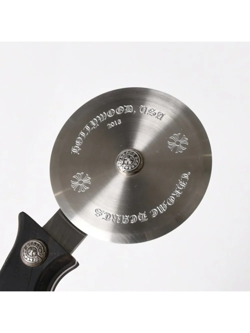 Chrome Hearts Pizza Cutter Cutlery Horseshoe CH Plus Ebony Wood Brown